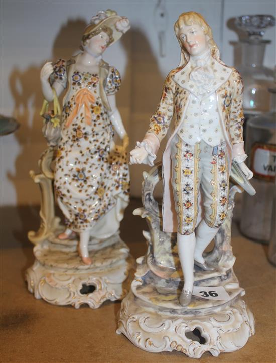 Pair of continental figurines